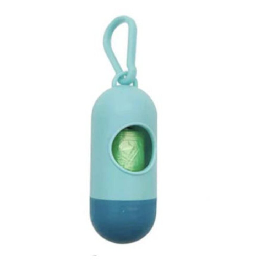 Dog Waste Bag Leash Dispenser & Refill Roll, Blue